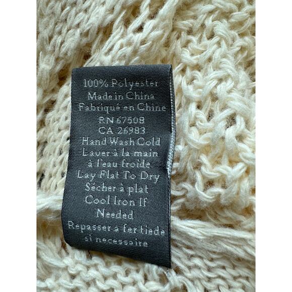 * New ~ VINCE CAMUTO ~Women's Cream Open Front Dolman Fringe Sweater One Size - Picture 5 of 5